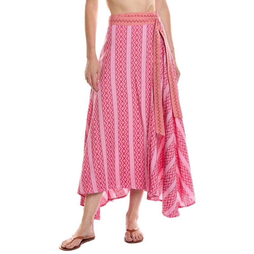 Pitusa Womens  Zigzag Midi Wrap Skirt, Pink